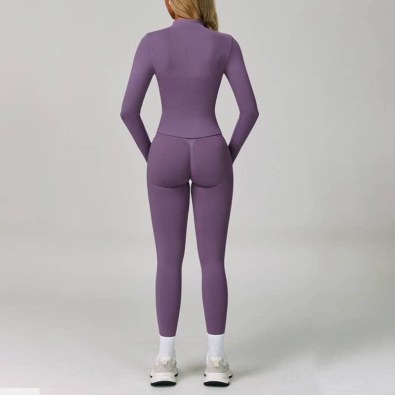 Sports Bra and Jacket and leggings 3-Piece Set